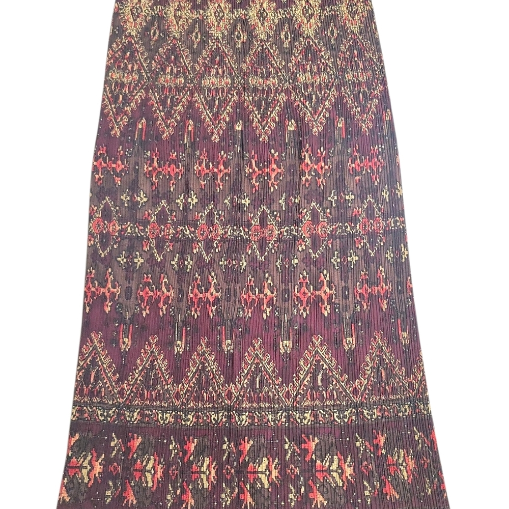 Norton McNaughton Vintage Accordion Ikat Style Pencil Midi Skirt Free Size - Picture 3 of 10